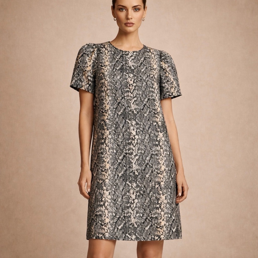 Alexandra + Oak Non-Iron Chic Snake Print  Work Dress Size Medium